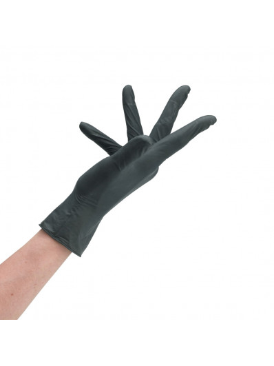 Gants Nitrile Noir 100 Pièces Jetables Small